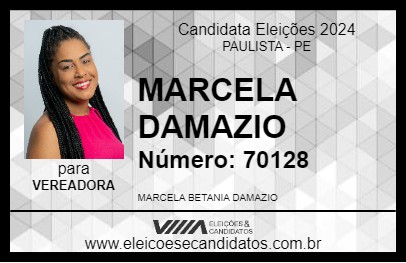 Candidato MARCELA DAMAZIO 2024 - PAULISTA - Eleições