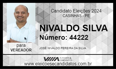 Candidato NIVALDO SILVA 2024 - CASINHAS - Eleições