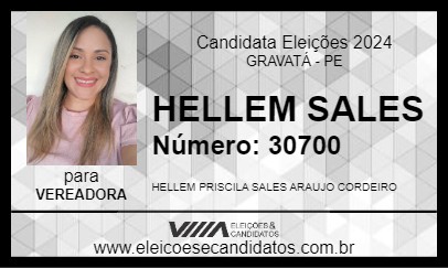 Candidato HELLEM SALES 2024 - GRAVATÁ - Eleições