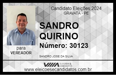 Candidato SANDRO QUIRINO 2024 - GRAVATÁ - Eleições