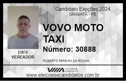 Candidato VOVO MOTO TAXI 2024 - GRAVATÁ - Eleições