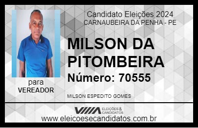 Candidato MILSON DA PITOMBEIRA 2024 - CARNAUBEIRA DA PENHA - Eleições