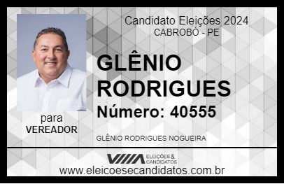 Candidato GLÊNIO RODRIGUES 2024 - CABROBÓ - Eleições