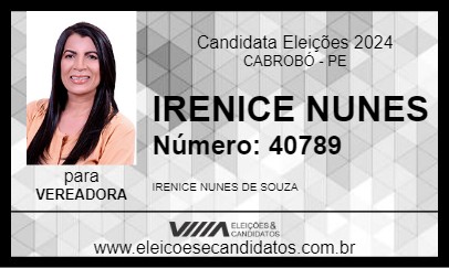 Candidato IRENICE NUNES 2024 - CABROBÓ - Eleições