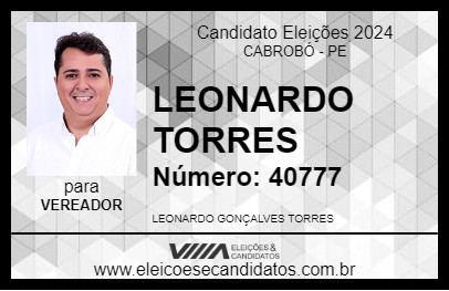 Candidato LEONARDO TORRES 2024 - CABROBÓ - Eleições