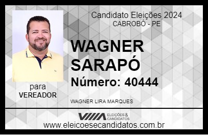 Candidato WAGNER SARAPÓ 2024 - CABROBÓ - Eleições