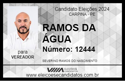 Candidato RAMOS DA ÁGUA 2024 - CARPINA - Eleições