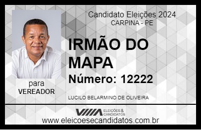 Candidato IRMÃO DO MAPA 2024 - CARPINA - Eleições