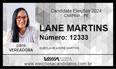 Candidato LANE MARTINS 2024 - CARPINA - Eleições