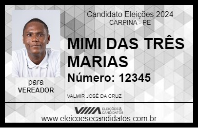 Candidato MIMI DAS TRÊS MARIAS 2024 - CARPINA - Eleições