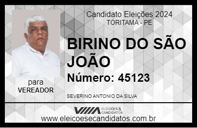 Candidato BIRINO DO SÃO JOÃO 2024 - TORITAMA - Eleições