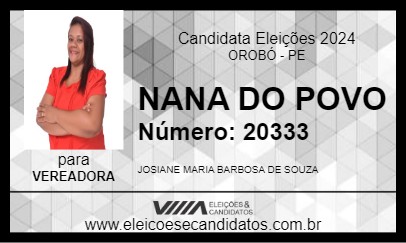 Candidato NANA DO POVO 2024 - OROBÓ - Eleições