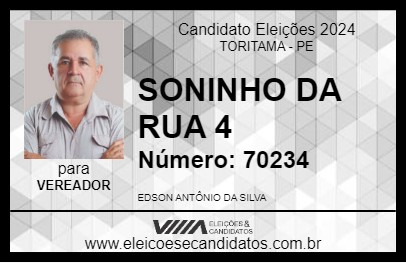 Candidato SONINHO DA RUA 4 2024 - TORITAMA - Eleições