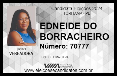 Candidato EDNEIDE DO BORRACHEIRO 2024 - TORITAMA - Eleições