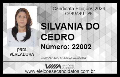 Candidato SILVANIA DO CEDRO 2024 - CARUARU - Eleições