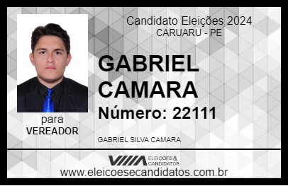 Candidato GABRIEL CAMARA 2024 - CARUARU - Eleições