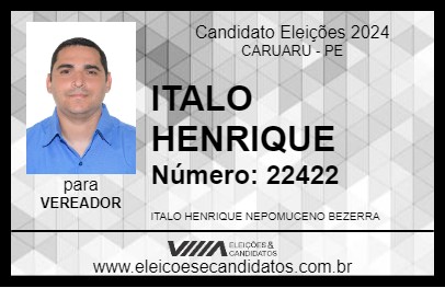 Candidato ITALO HENRIQUE 2024 - CARUARU - Eleições