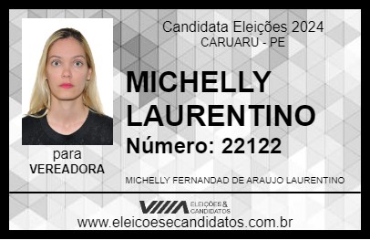 Candidato MICHELLY LAURENTINO 2024 - CARUARU - Eleições