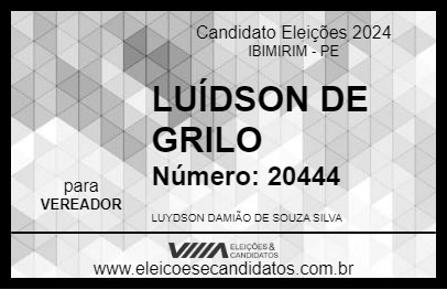 Candidato LUÍDSON DE GRILO 2024 - IBIMIRIM - Eleições