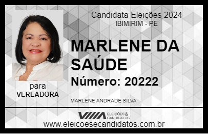 Candidato MARLENE DA SAÚDE 2024 - IBIMIRIM - Eleições