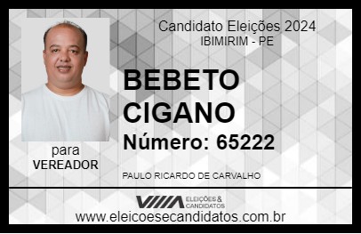 Candidato BEBETO CIGANO 2024 - IBIMIRIM - Eleições