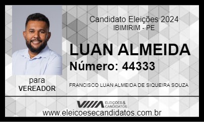 Candidato LUAN ALMEIDA 2024 - IBIMIRIM - Eleições