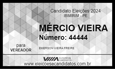 Candidato MÉRCIO VIEIRA 2024 - IBIMIRIM - Eleições