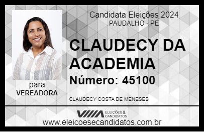 Candidato CLAUDECY DA ACADEMIA 2024 - PAUDALHO - Eleições