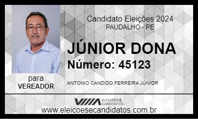 Candidato JÚNIOR DONA 2024 - PAUDALHO - Eleições