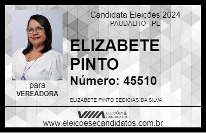 Candidato ELIZABETE PINTO 2024 - PAUDALHO - Eleições