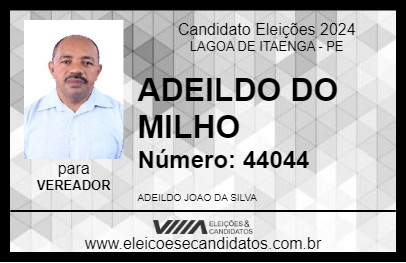 Candidato ADEILDO DO MILHO 2024 - LAGOA DE ITAENGA - Eleições