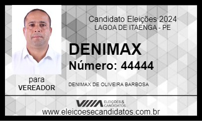 Candidato DENIMAX 2024 - LAGOA DE ITAENGA - Eleições