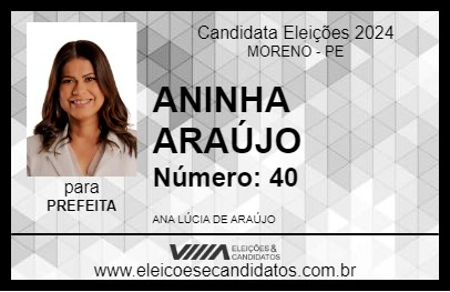 Candidato ANINHA ARAÚJO 2024 - MORENO - Eleições