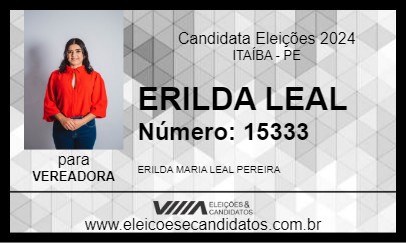 Candidato ERILDA LEAL 2024 - ITAÍBA - Eleições