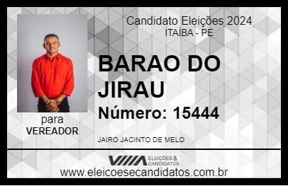 Candidato BARAO DO JIRAU 2024 - ITAÍBA - Eleições