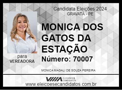 Candidato MONICA DOS GATOS DA ESTAÇÃO 2024 - GRAVATÁ - Eleições