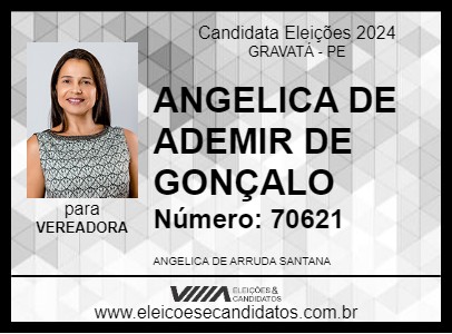 Candidato ANGELICA DE ADEMIR DE GONÇALO 2024 - GRAVATÁ - Eleições