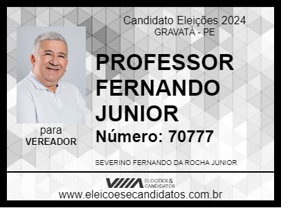 Candidato PROFESSOR FERNANDO JUNIOR 2024 - GRAVATÁ - Eleições