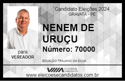 Candidato NENEM DE URUÇU 2024 - GRAVATÁ - Eleições