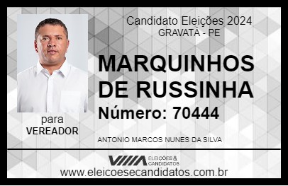 Candidato MARQUINHOS DE RUSSINHA 2024 - GRAVATÁ - Eleições