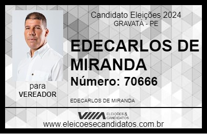 Candidato EDECARLOS DE MIRANDA 2024 - GRAVATÁ - Eleições