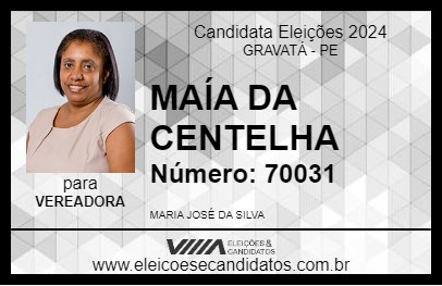 Candidato MAÍA DA CENTELHA 2024 - GRAVATÁ - Eleições