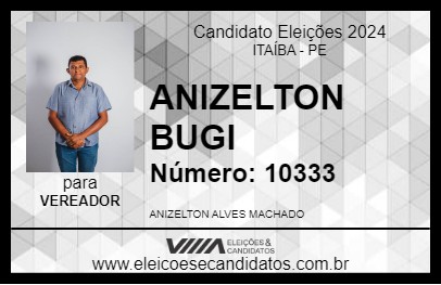 Candidato ANIZELTON BUGI 2024 - ITAÍBA - Eleições