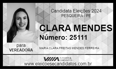 Candidato CLARA MENDES 2024 - PESQUEIRA - Eleições