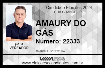 Candidato AMAURY DO GÁS 2024 - CHÃ GRANDE - Eleições