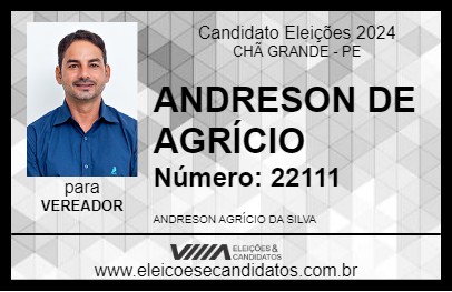 Candidato ANDRESON DE AGRÍCIO 2024 - CHÃ GRANDE - Eleições