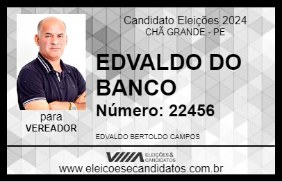 Candidato EDVALDO DO BANCO 2024 - CHÃ GRANDE - Eleições