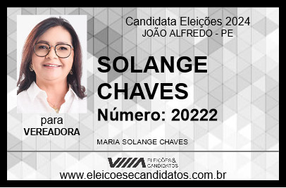 Candidato SOLANGE CHAVES 2024 - JOÃO ALFREDO - Eleições