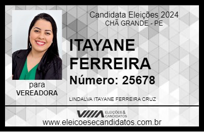 Candidato ITAYANE FERREIRA 2024 - CHÃ GRANDE - Eleições