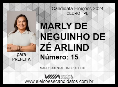 Candidato MARLY DE NEGUINHO DE ZÉ ARLIND 2024 - CEDRO - Eleições